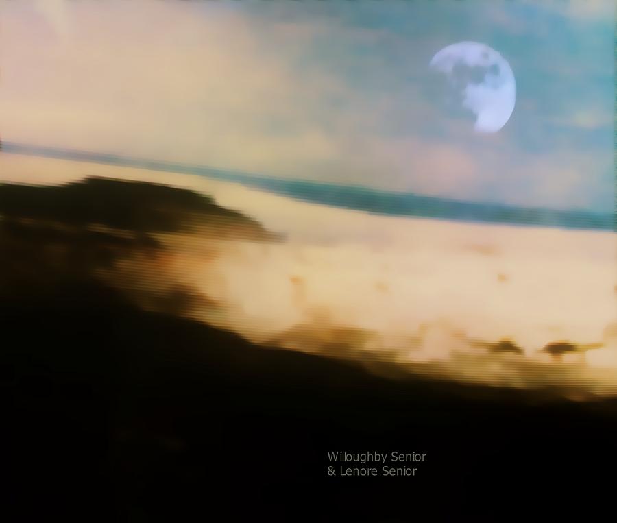 1950s - Moon on the Mesa Digital Art by Lenore Senior