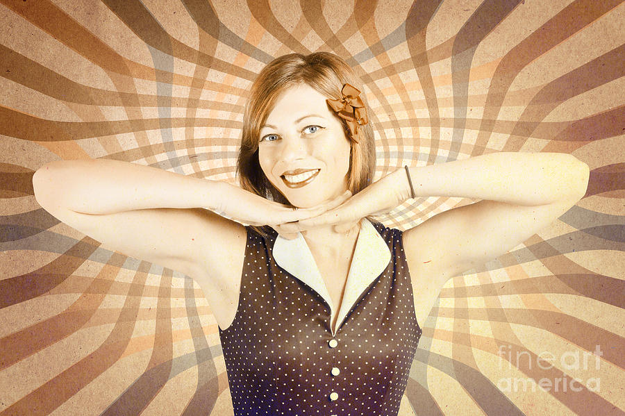 1950s Pop Art Woman In Vintage Style Photograph by Jorgo Photography