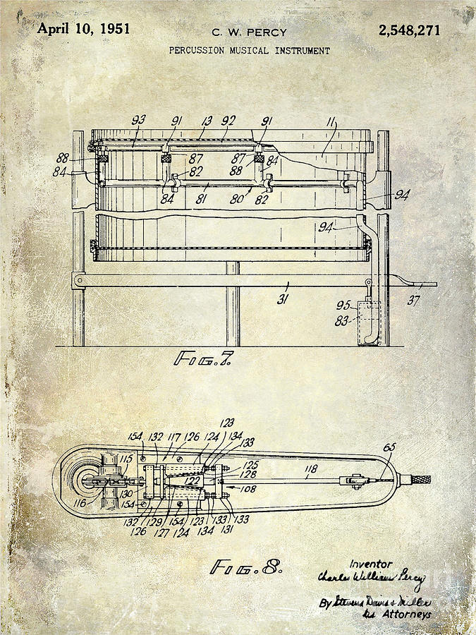 Drum Photograph - 1951 Drum Patent  by Jon Neidert