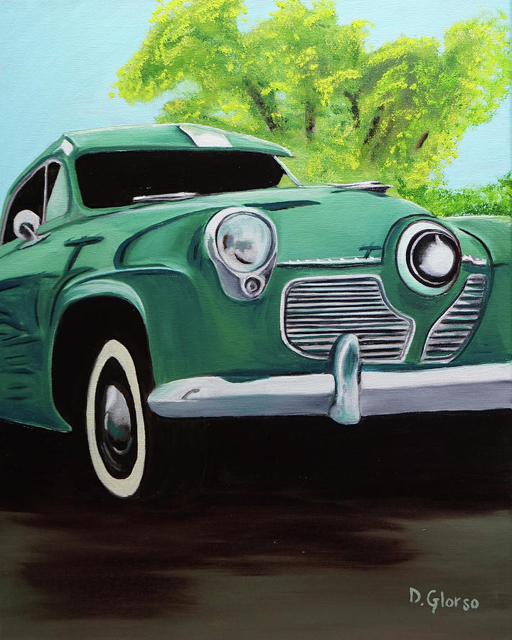 1951 Green Studebaker Painting by Dean Glorso