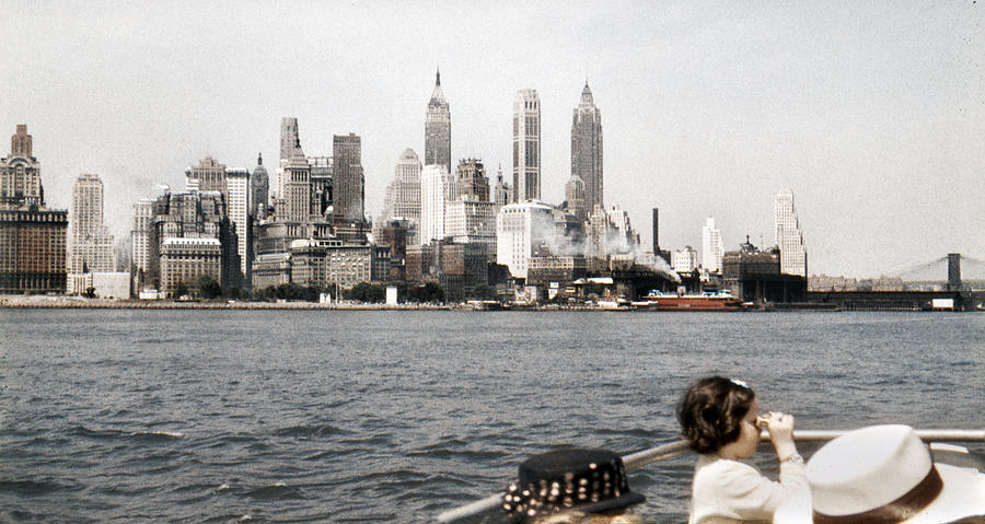 1951 Lower Manhattan NY Skyline Vintage Photograph by Marilyn Hunt
