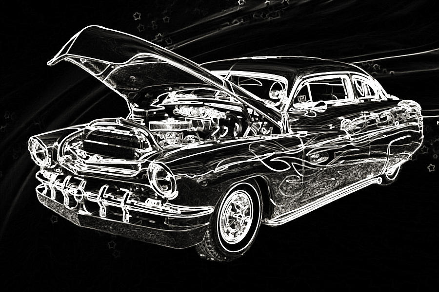 1951 Mercury Classic Car Drawing 050.02 Photograph by M K Miller