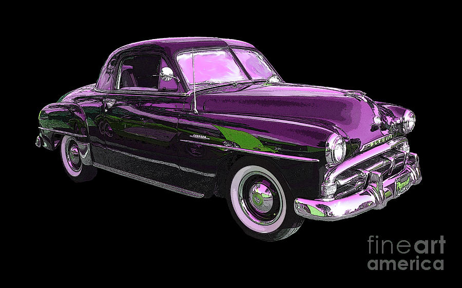 1951 Plymouth Concord 2 Door Purple Poster Edges Photograph by Christine Dekkers