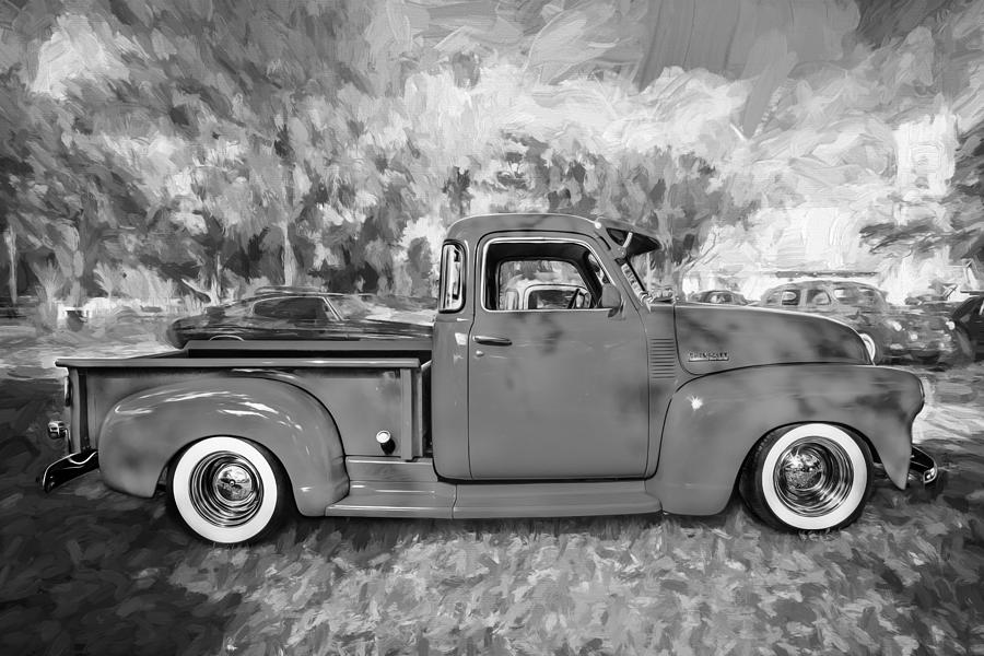 1952 Chevrolet 3100 Series Pick Up Truck Painted BW  Photograph by Rich Franco