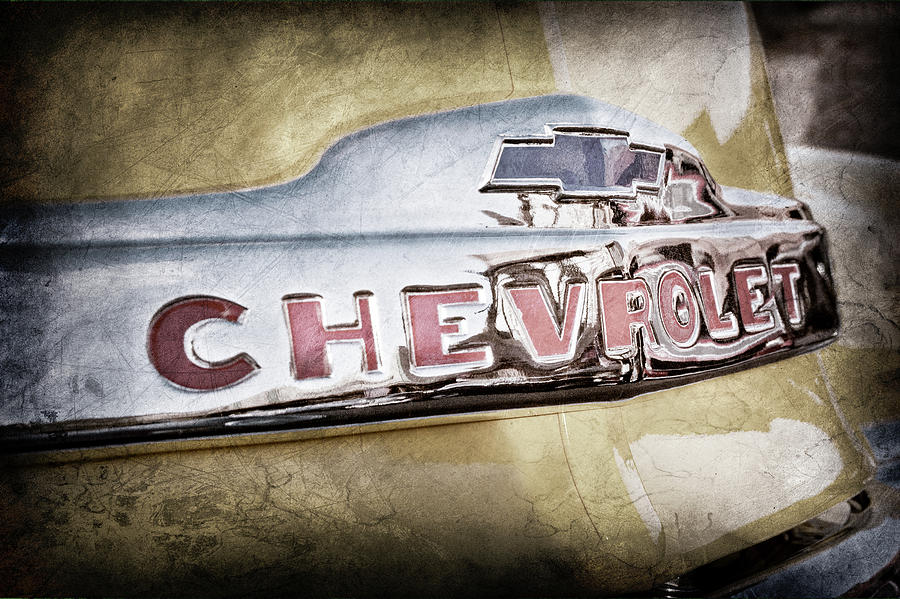 1952 Chevrolet Hood Emblem -0245ac Photograph by Jill Reger