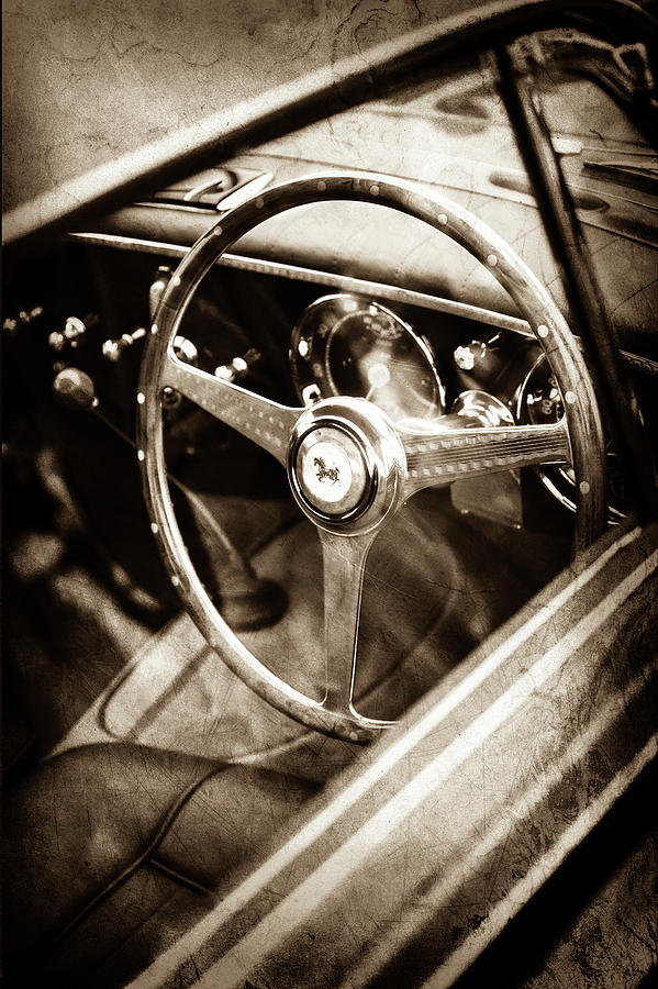 1952 Ferrari 212 Inter Vignale Coupe Steering Wheel Emblem -1598s Photograph by Jill Reger