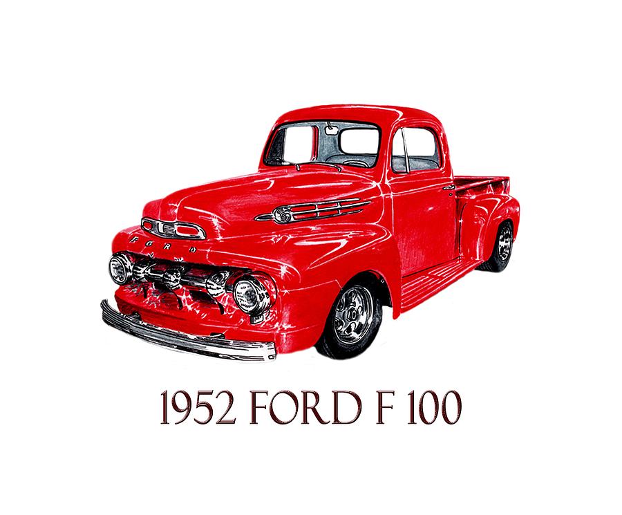 1952 Ford F100 Pick Up Drawing by Jack Pumphrey