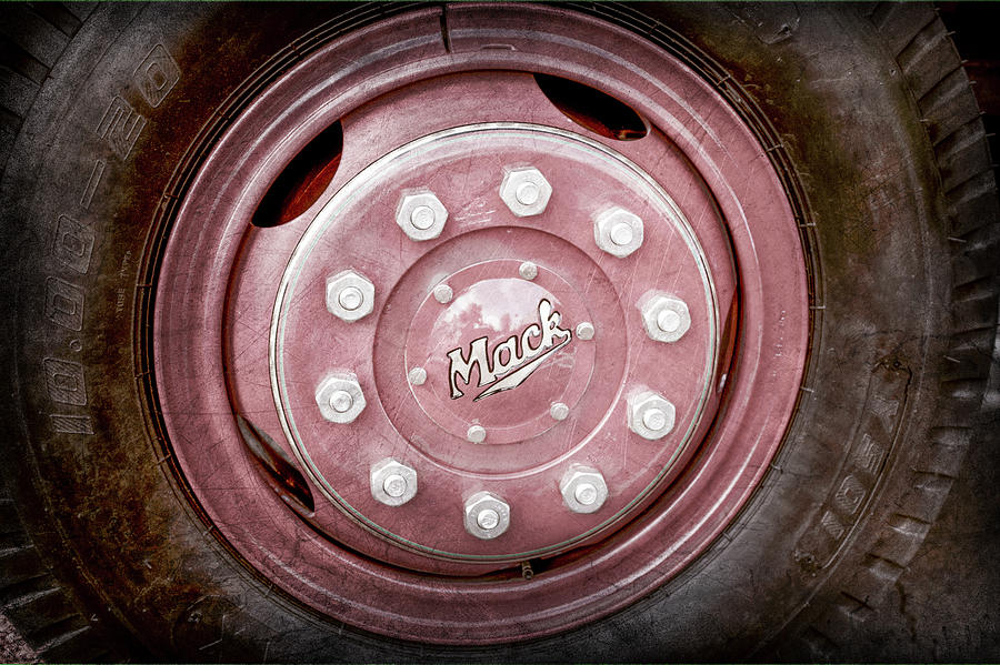 1952 L Model Mack Pumper Fire Truck Wheel Emblem -0010ac Photograph by Jill Reger