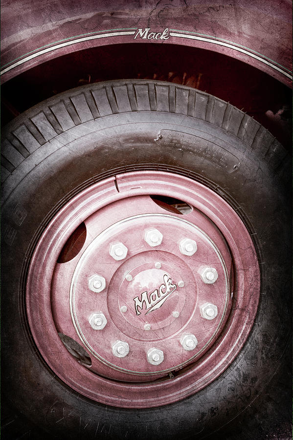 1952 L Model Mack Pumper Fire Truck Wheel Emblem -0013ac Photograph by Jill Reger