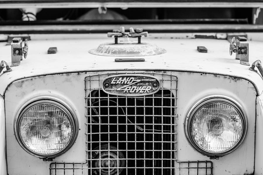 Black And White Photograph - 1952 Land Rover 80 Grille -0988bw by Jill Reger