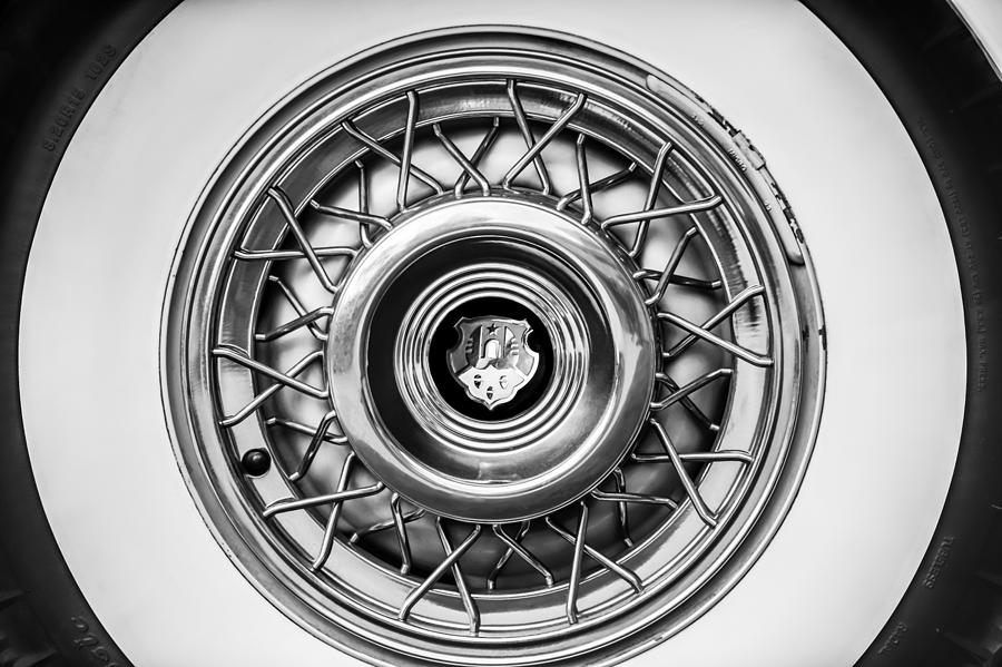 1952 Oldsmobile 98 Holiday Hardtop Wheel Emblem -1485bw Photograph by Jill Reger