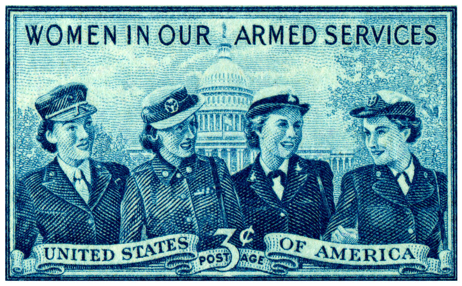 1952 Women in Military Service Stamp Painting by Historic Image