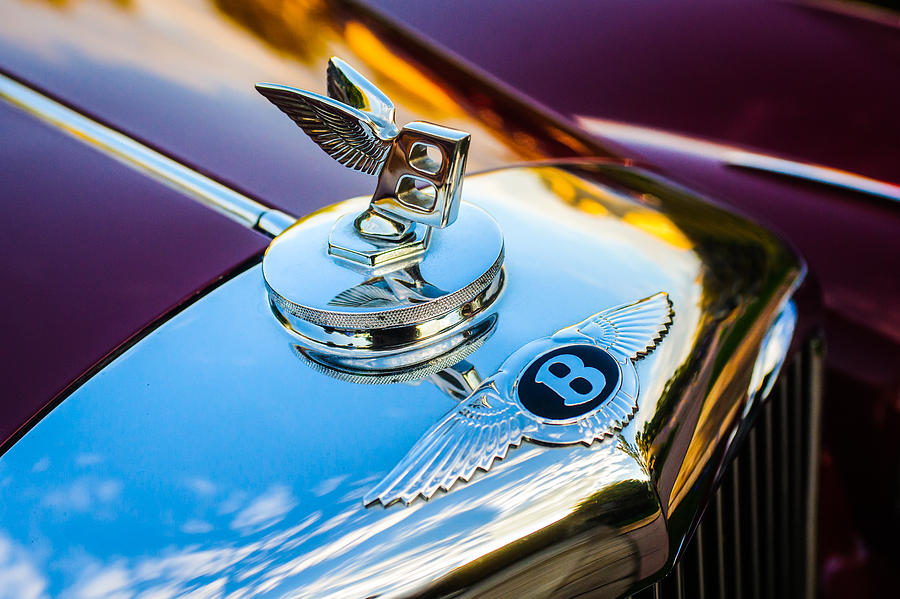 1953 Bentley R-type Hood Ornament - Emblem -0271c Photograph by Jill Reger