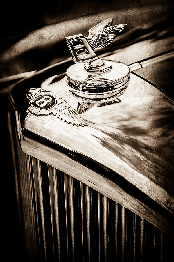 1953 Bentley R-Type Hood Ornament - Emblem -0790s Photograph by Jill Reger
