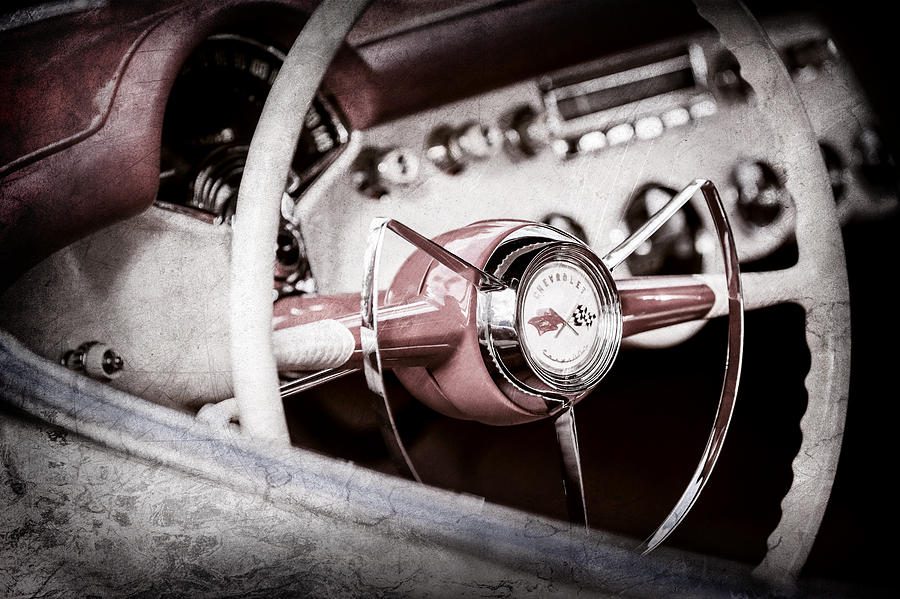 1953 Chevrolet Corvette Steering Wheel Emblem -1400ac Photograph by Jill Reger