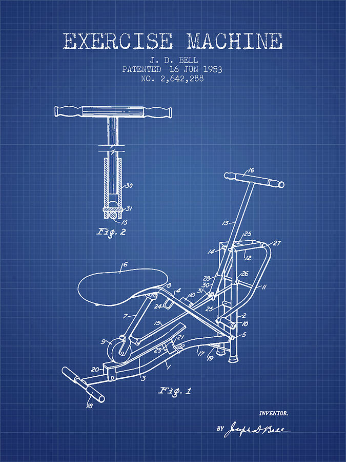 1953 Exercising Device Patent Spbb07_bp Digital Art