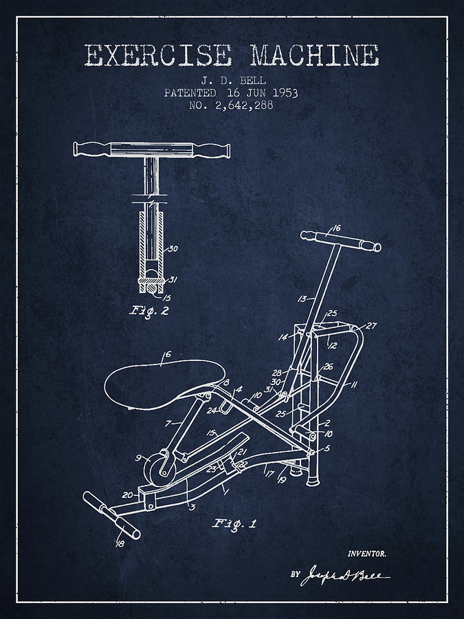 1953 Exercising Device Patent Spbb07_nb Digital Art