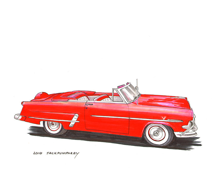 1953 Ford Crestline Sunliner Convertible Painting by Jack Pumphrey