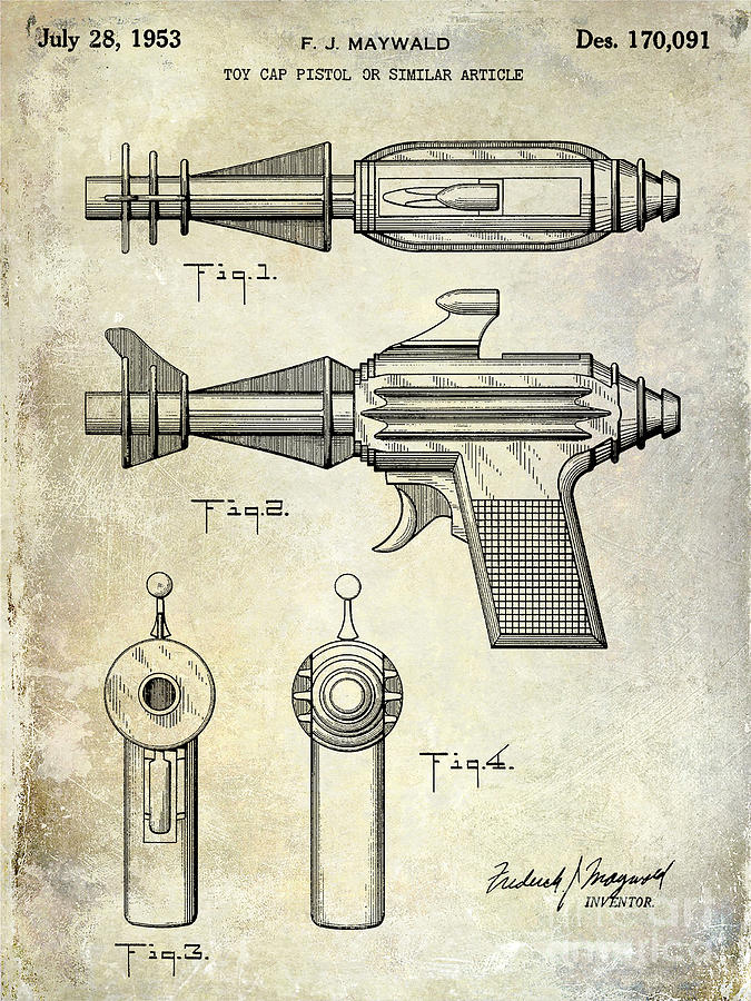 1953 Toy Pistol Patent  Photograph by Jon Neidert