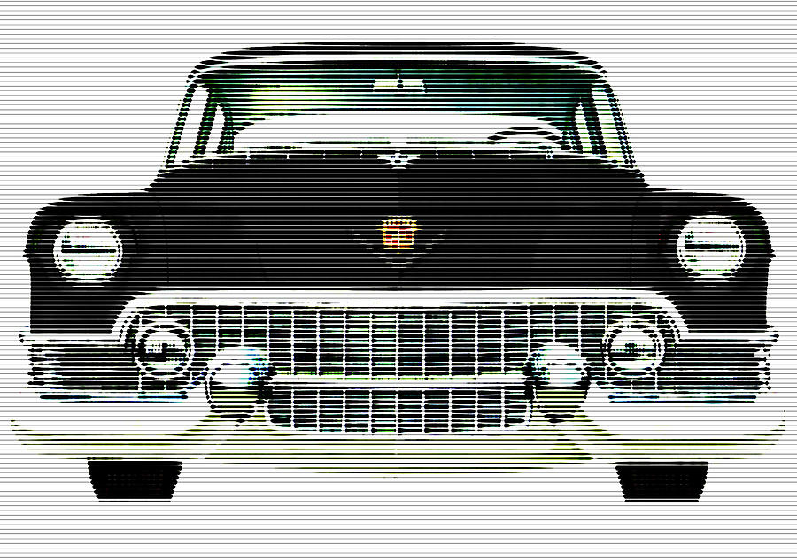 1954 Cadillac Black Mixed Media by Charlie Ross