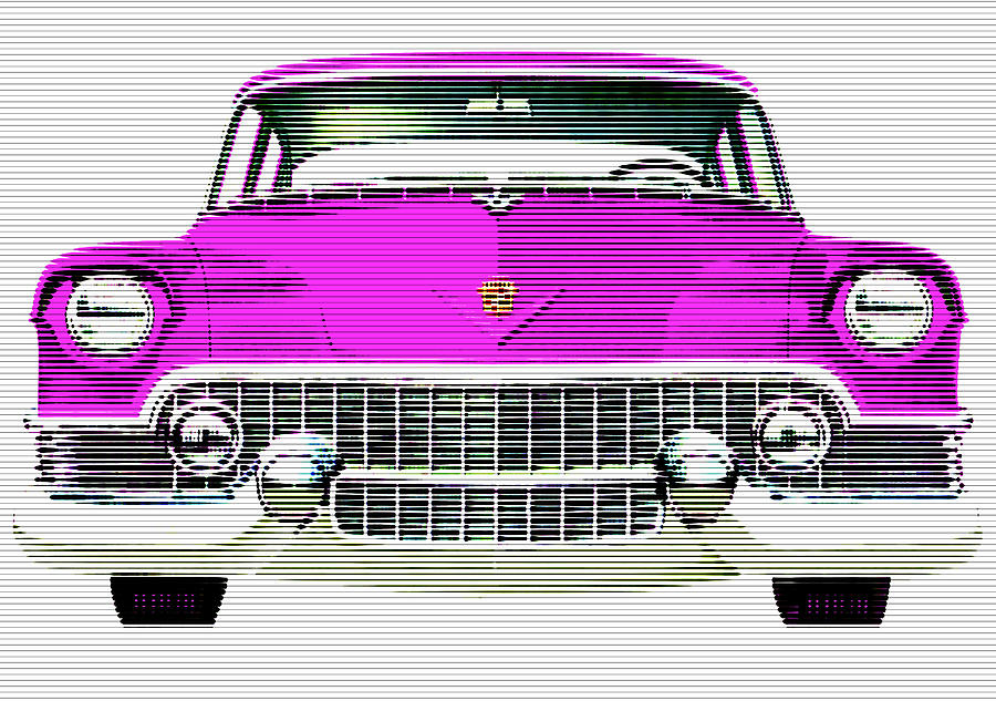 1954 Cadillac Purple Mixed Media by Charlie Ross