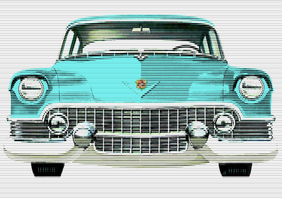 1954 Cadillac Turquoise Mixed Media by Charlie Ross