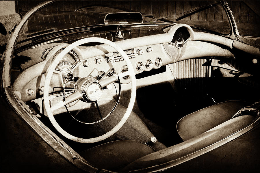 1954 Chevrolet Corvette Steering Wheel -442s Photograph by Jill Reger