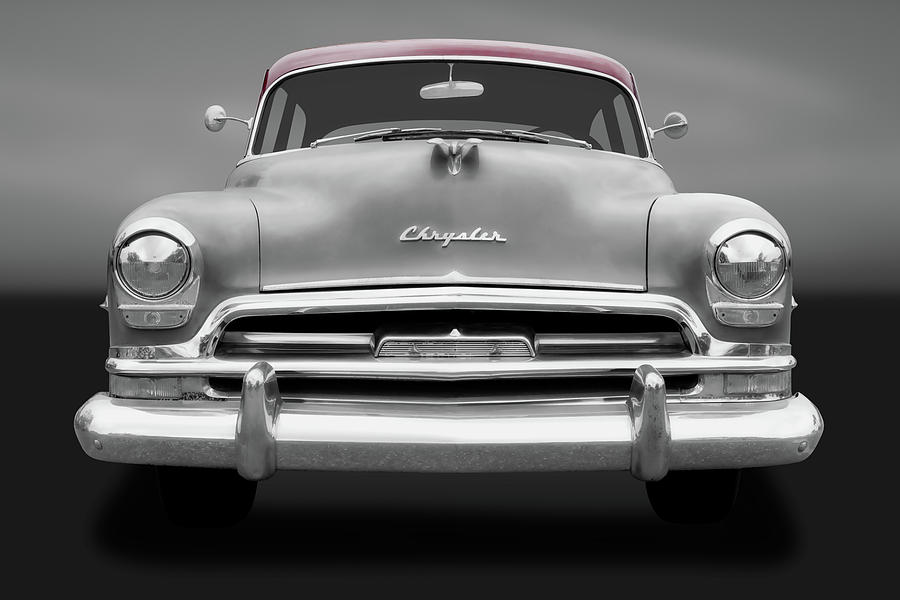1954 Chrysler Windsor Front Detail  -  1954chryslerfrontdetailgry183849 Photograph by Frank J Benz