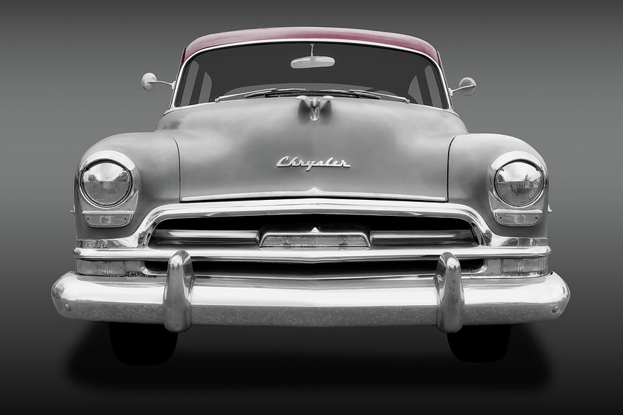 1954 Chrysler Windsor Front Detail  -  54chryslerwindsorfrtdetailfa183849 Photograph by Frank J Benz