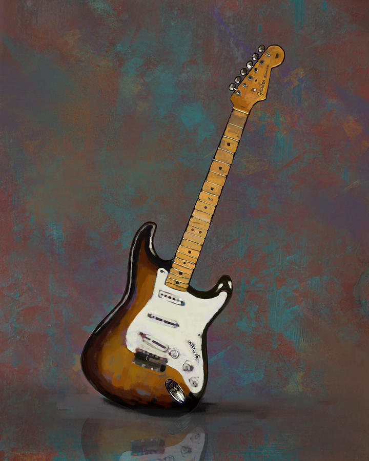 Stevie Ray Vaughan Painting - 1954 Fender Stratocaster Guitar by Bradford Adams