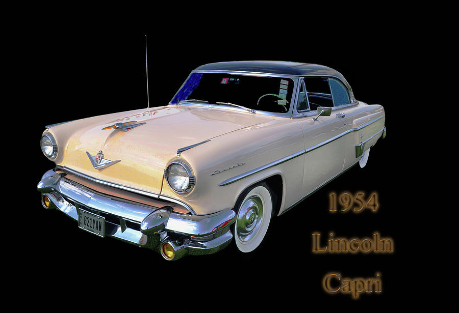 1954 Lincoln Capri 001 text Photograph by George Bostian