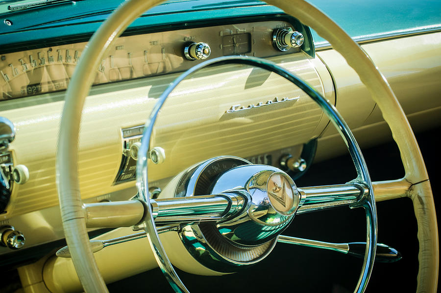 1954 Lincoln Capri Steering Wheel -0150c Photograph by Jill Reger