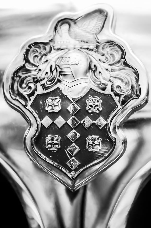 1954 Patrician Packard Emblem -044bw Photograph by Jill Reger