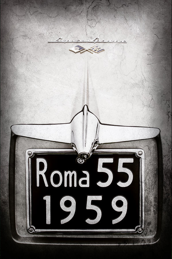 Transportation Photograph - 1955 Alfa Romeo 1900 CSS Ghia Aigle Cabriolet Grille Emblem - Super Sprint Emblem -0601ac by Jill Reger