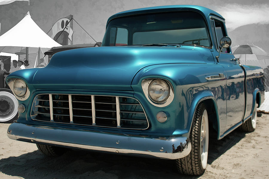 1955 Blue Chevy 3100 Pickup Photograph by Daniel Adams