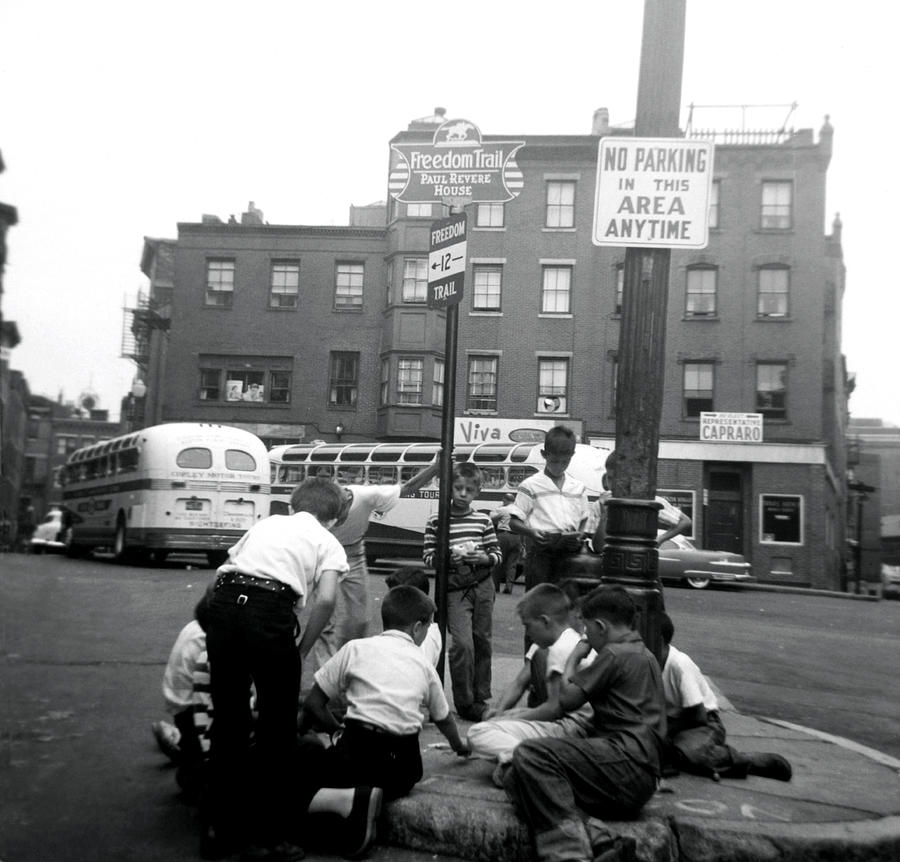 1955 Boys of the North End Boston Photograph by Historic Image