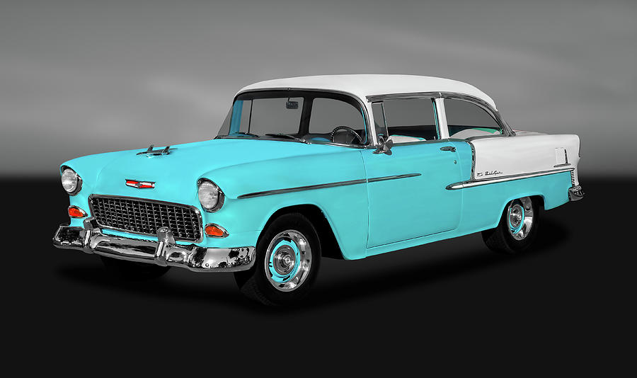 1955 Chevrolet Bel Air Post - 55CHEVBELAIRPSTGRY0076 Photograph by ...