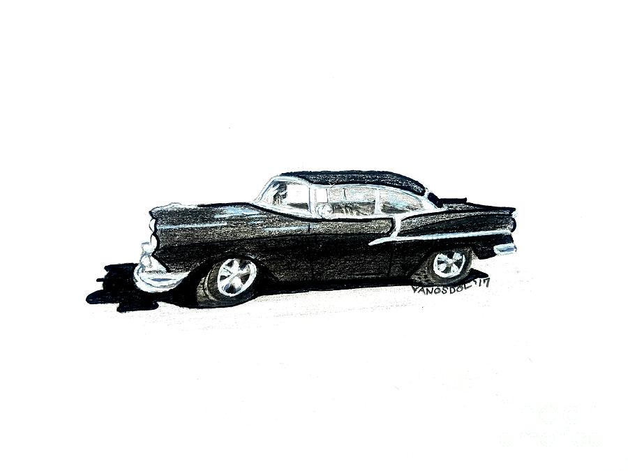 1955 Chevy Bel Air Side View Drawing By Scott D Van Osdol