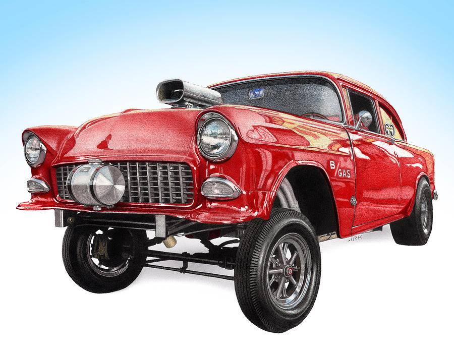 55 Chevy Gasser Clip Art