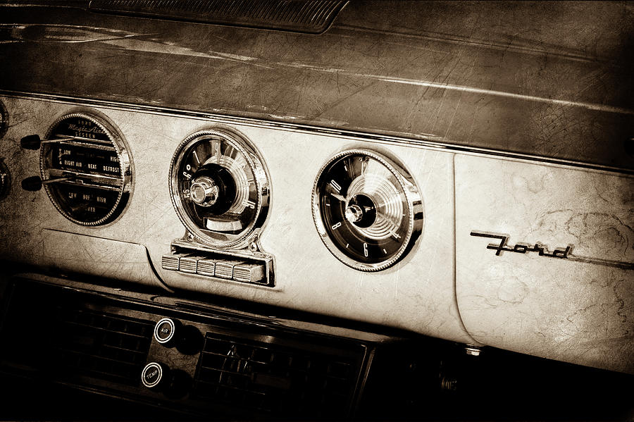 1955 Ford Fairlane Dashboard Emblem -0444s Photograph by Jill Reger