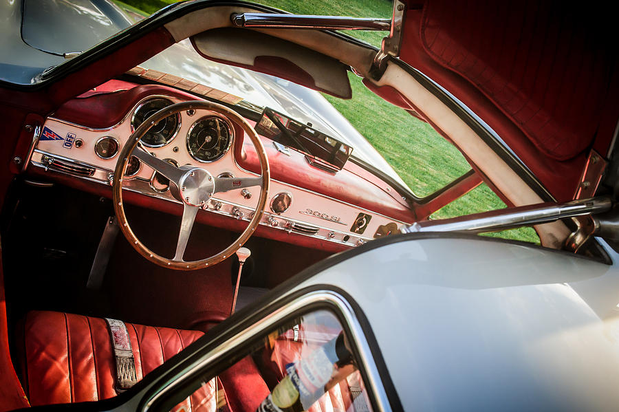 1955 Mercedes-Benz 300SL Gullwing Steering Wheel - Race Car -0329c Photograph by Jill Reger