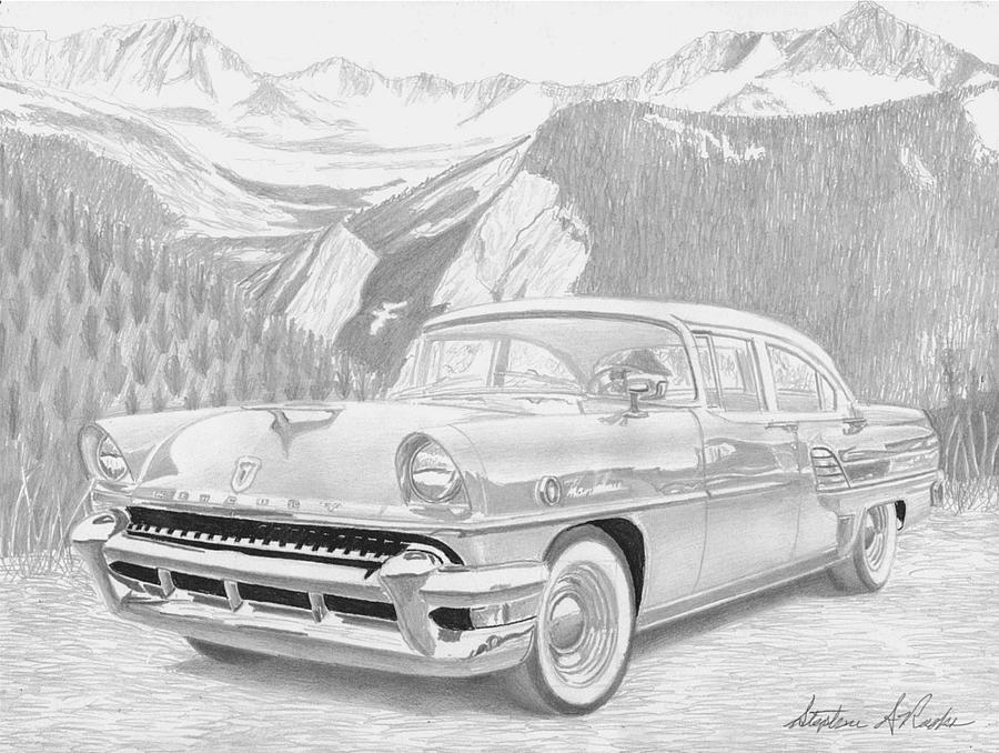 1955 Mercury Montclair CLASSIC CAR ART PRINT Drawing by Stephen Rooks ...