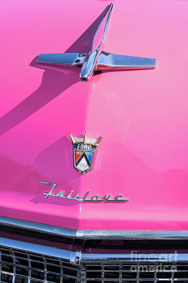 Ford Fairlane Photograph - 1955 Pink Ford Fairlane Hood Ornament by Aloha Art