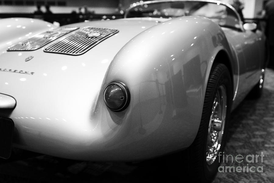 Black And White Photograph - 1955 Porsche 550 RS Spyder . Black and White Photograph . 7D9453 by Wingsdomain Art and Photography