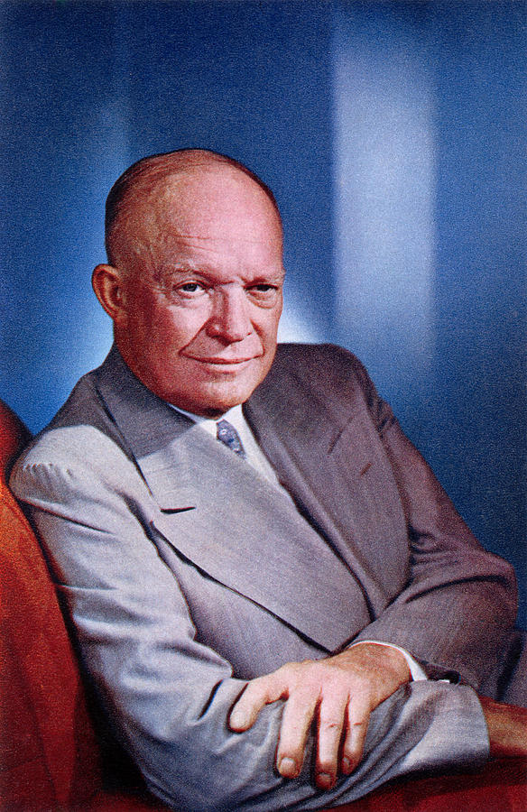 1955 President Dwight D Eisenhower Painting by Historic Image