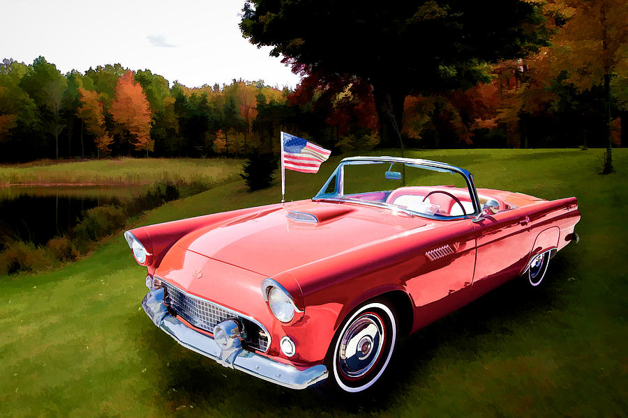 1955 Thunderbird Painting Fine Art Prints 1275.02 Painting by M K Miller