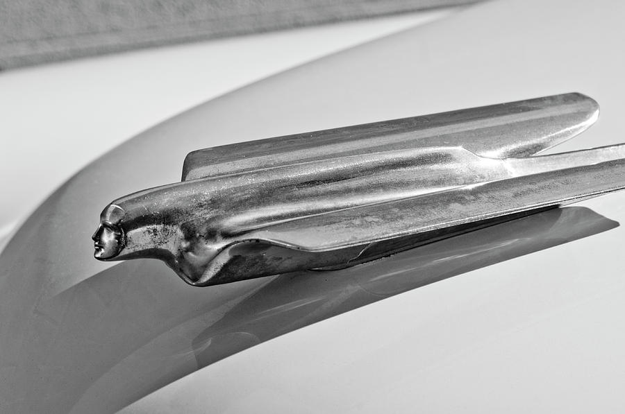 Black And White Photograph - 1956 Cadillac Hood Ornament 2 by Jill Reger