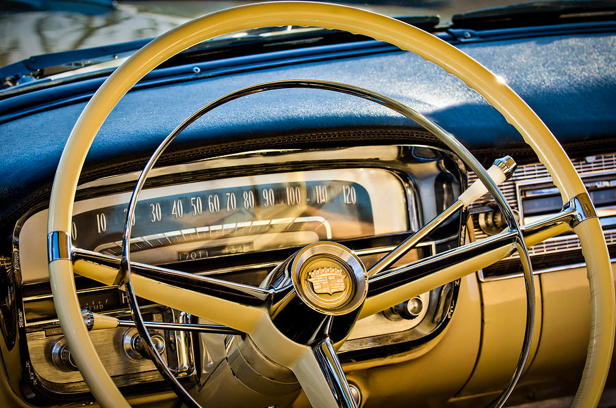 1956 Cadillac Steering Wheel Photograph by Jill Reger