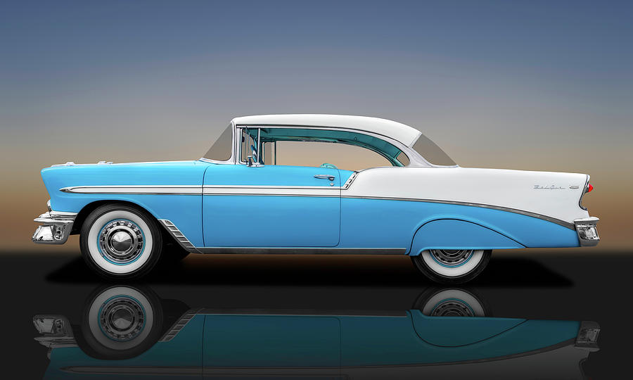 1956 Chevrolet Bel Air Sport Coupe  -  56belairsportcoupereflect138171 Photograph by Frank J Benz