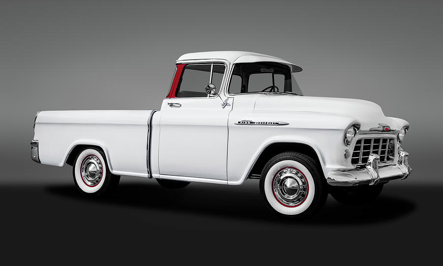 1956 Chevrolet Cameo Pickup Truck  -  1956chevy3100cameo1gry73585 Photograph by Frank J Benz